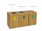 Papeleras de madera reciclaje Cubic 240lit - 5 Cuerpos